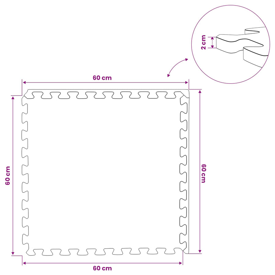 Zwembad Grondmat 12 pcs Hout 4,32 m² EVA Schuim