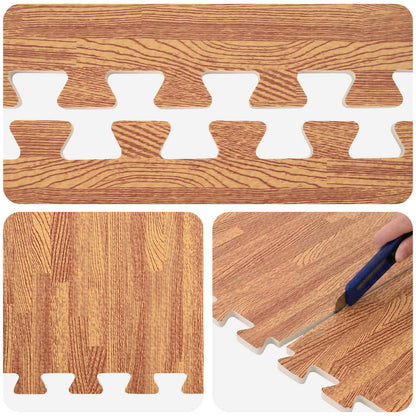 Zwembad Grondmat 24 pcs Hout 8,64 m² EVA Schuim