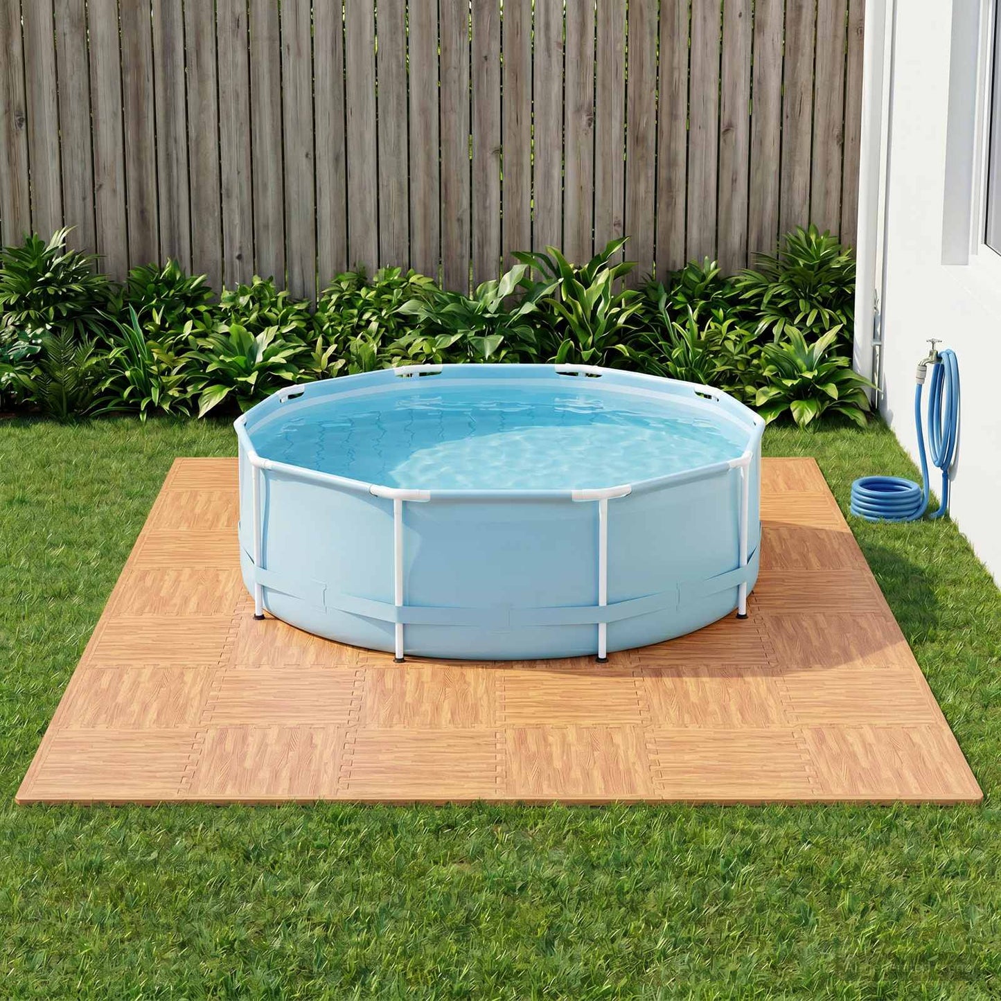 Zwembad Grondmat 24 pcs Hout 8,64 m² EVA Schuim