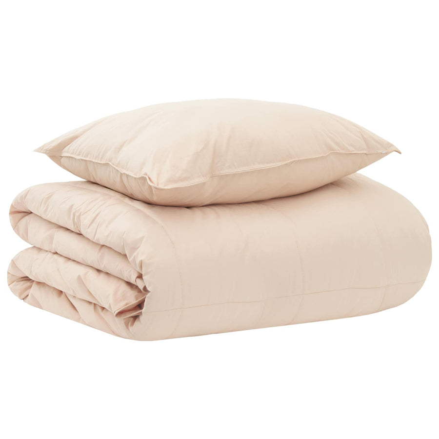 Dekbedset Beige 140 x 200 cm Katoen, Kapok, Polyester