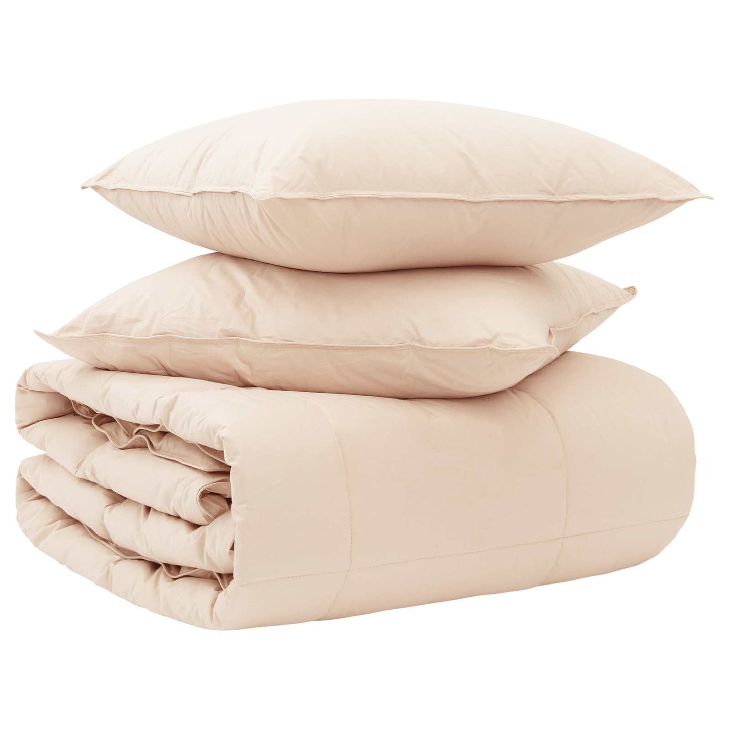 Dekbedset 2 st 140 x 220 cm 250 gsm Natuurlijke Kapok Beige