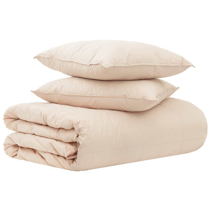 Dekbedset 2 st 200 x 220 cm Kapok en Polyester Beige