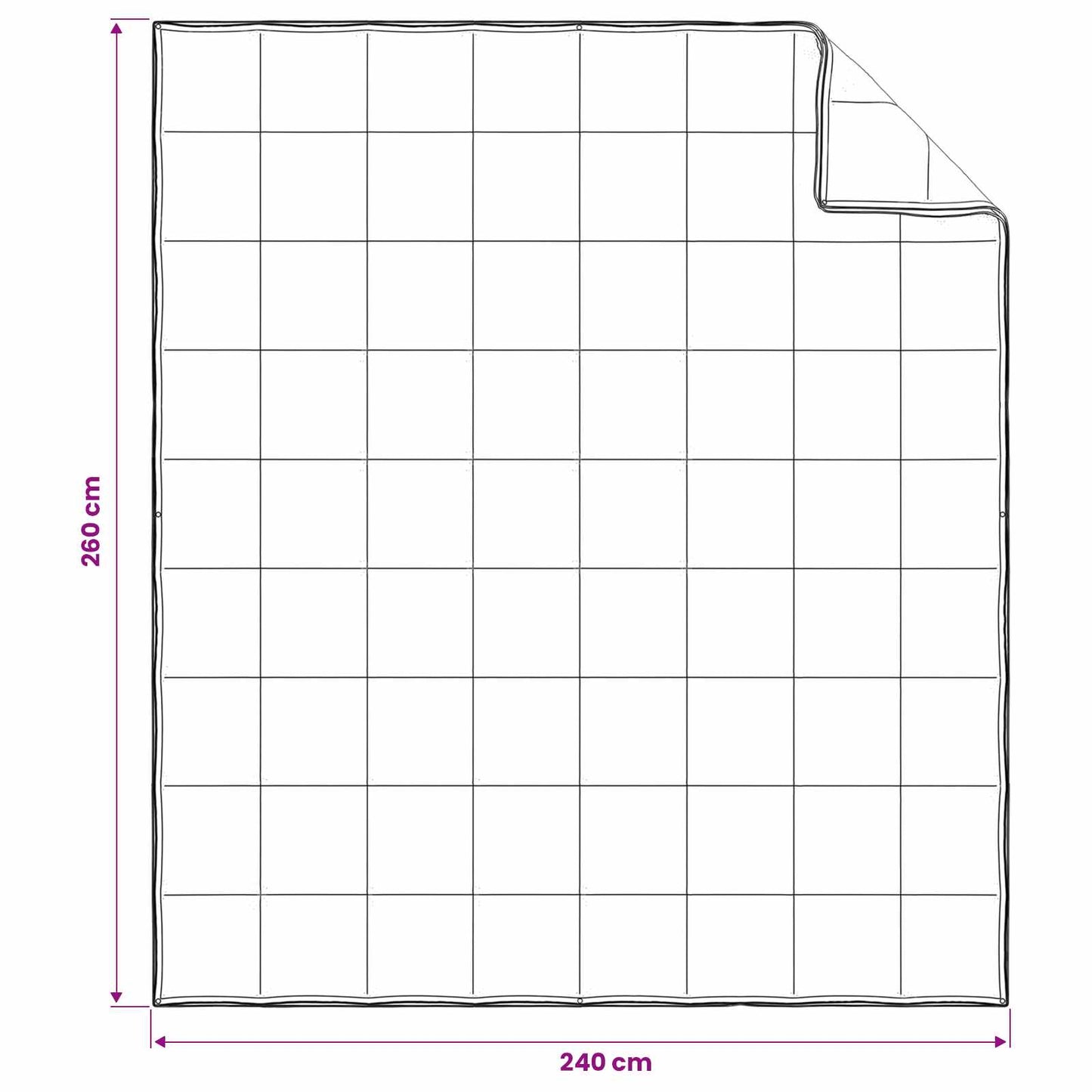 Dekbedset 2 st 260 x 240 cm Kapok en Polyester Beige
