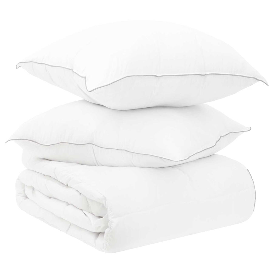 Dekbedset met kussen 2 pcs Wit Bamboevezel