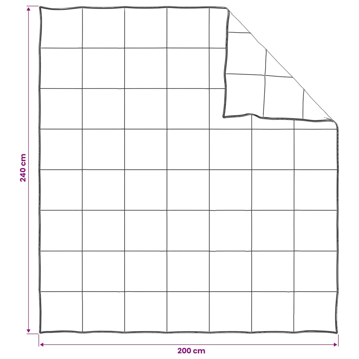 Dekbed en Hoofdkussen Set 3 st 200 x 240 cm Winter 1080 g/stuk