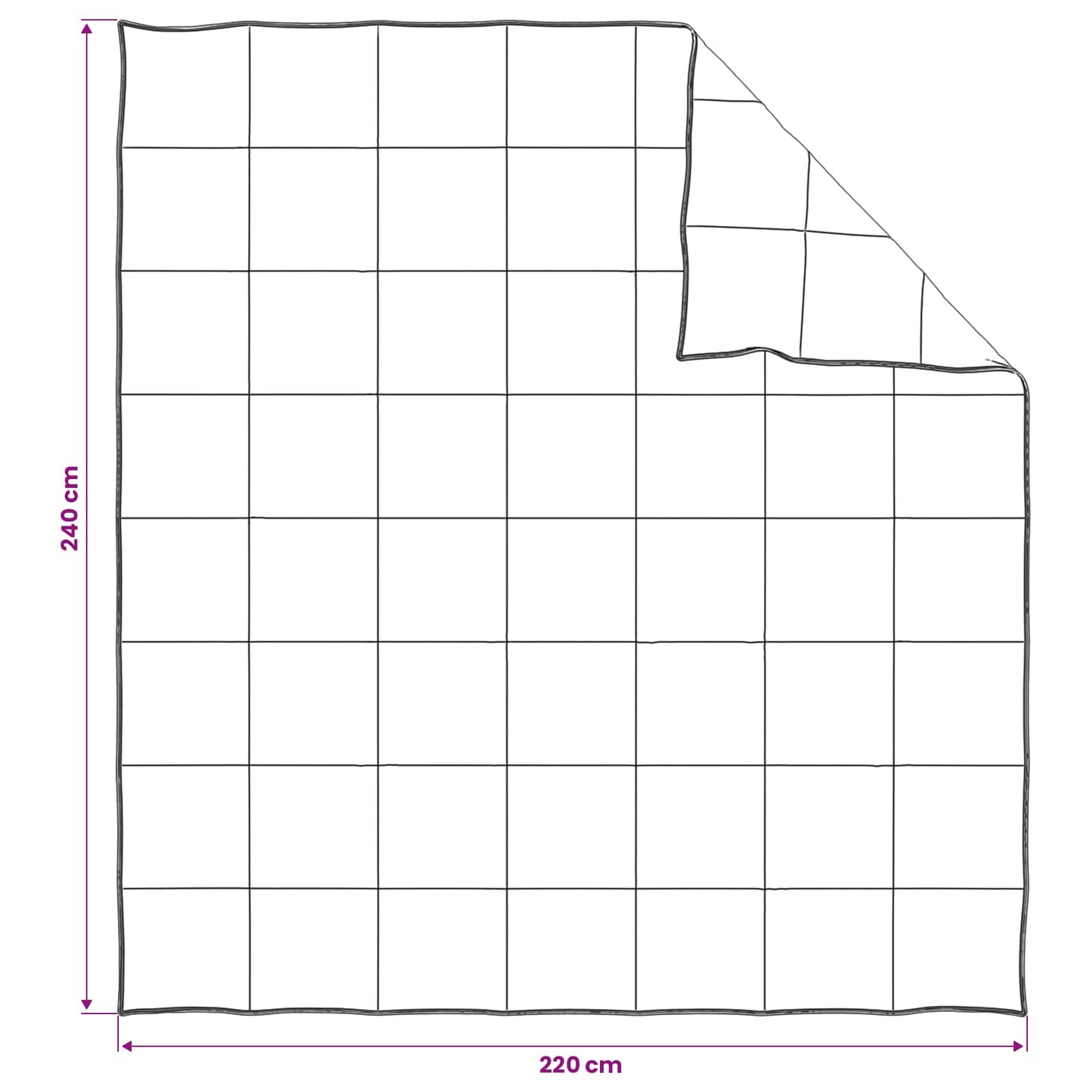 Dekbed en Hoofdkussen Set 3 st 240 x 220 cm Winter 1800 g/pc