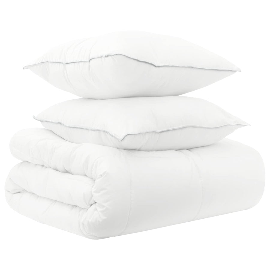 Dekbedset 3 st 155 x 220 cm Alle seizoenen Bamboe Wit