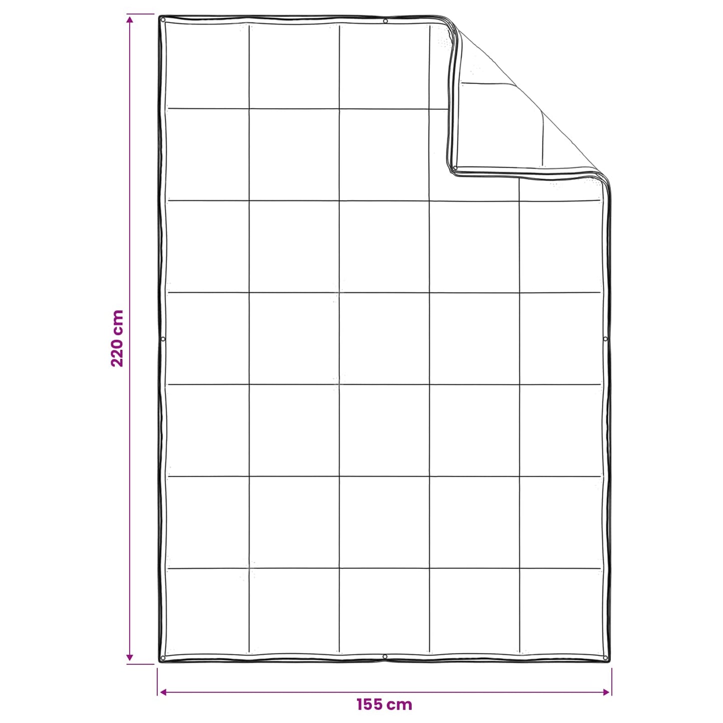 Dekbedset 3 st 155 x 220 cm Alle seizoenen Bamboe Wit