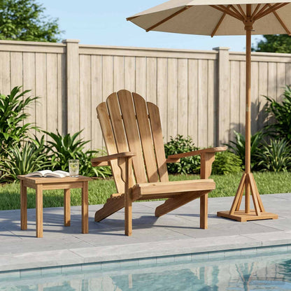 Tuinstoel Adirondack Naturel Massief Teakhout zonder kussen