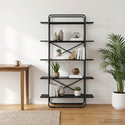 Boekenkast 100x35x175.5 cm bewerkt hout zwart eiken
