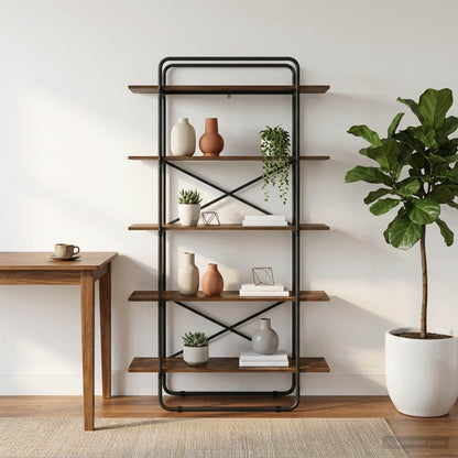 Boekenrek 5-laags 100 x 35 x 175,5 cm PB Gerookt eiken