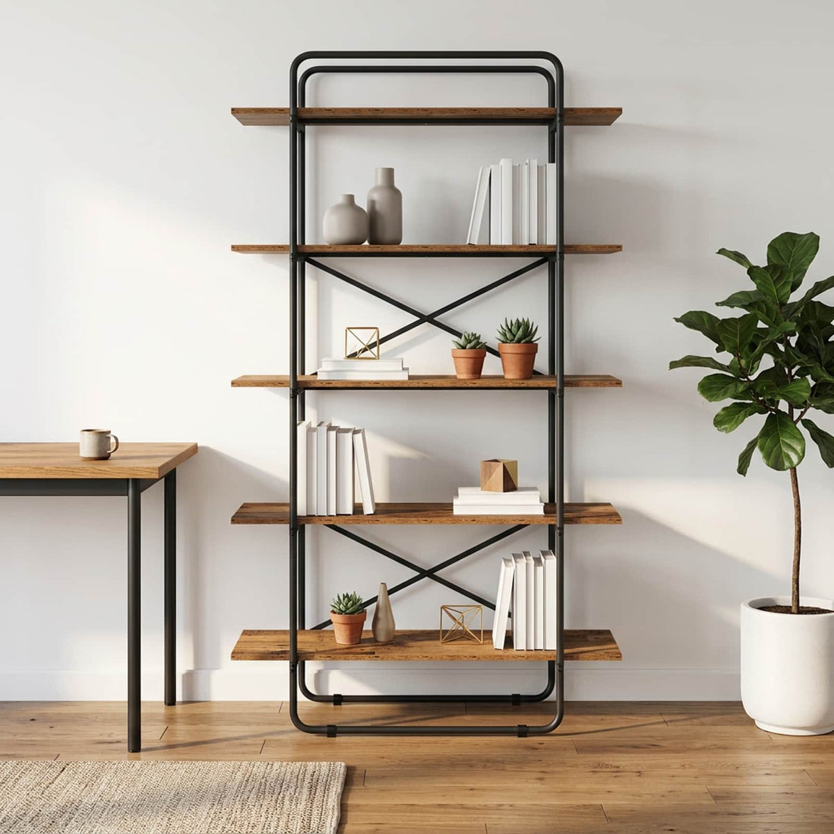 Boekenrek 5-laags 100 x 35 x 175,5 cm PB Eikenhout