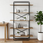Boekenrek 5-laags 100x35x175,5 cm bewerkt hout