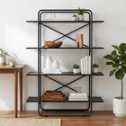 Boekenrek 100x35x140 cm zwart eiken