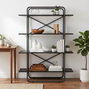 Boekenrek 100x35x140 cm zwart eiken