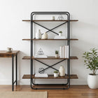 Boekenrek 100x35x140 cm gerookt eiken