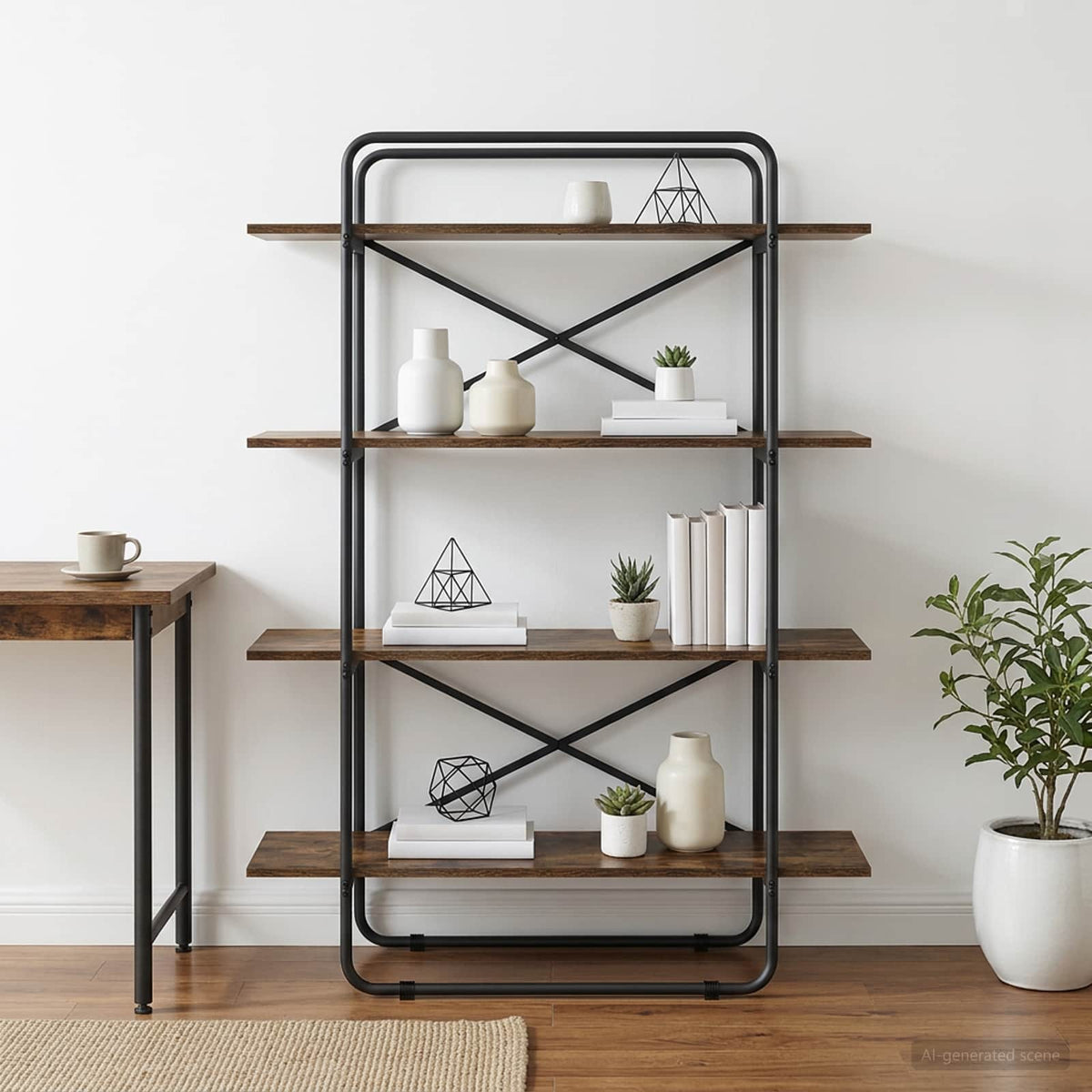 Boekenrek 4-laags 100 x 35 x 140 cm PB Gerookt eiken