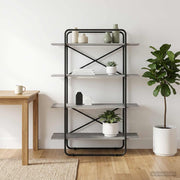 Boekenrek 100x35x140 cm 4-laags Grijs Sonoma