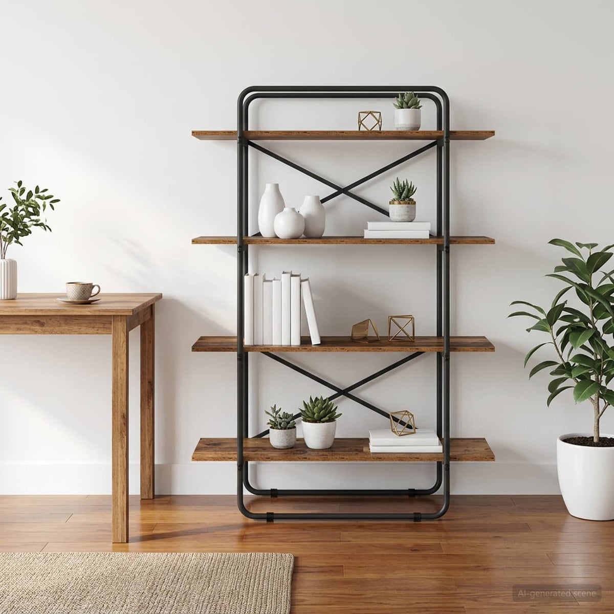 Boekenrek 4-laags 100 x 35 x 140 cm PB Eikenhout