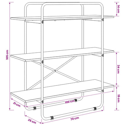 Boekenrek 3-laags 100 x 35 x 105 cm PB Sonoma Eiken