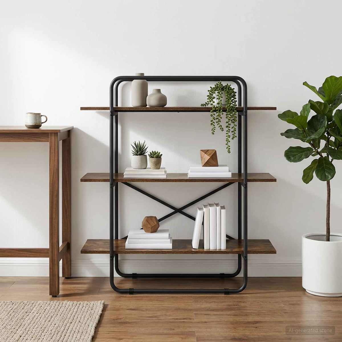 Boekenrek 3-laags 100 x 35 x 105 cm PB Gerookt eiken