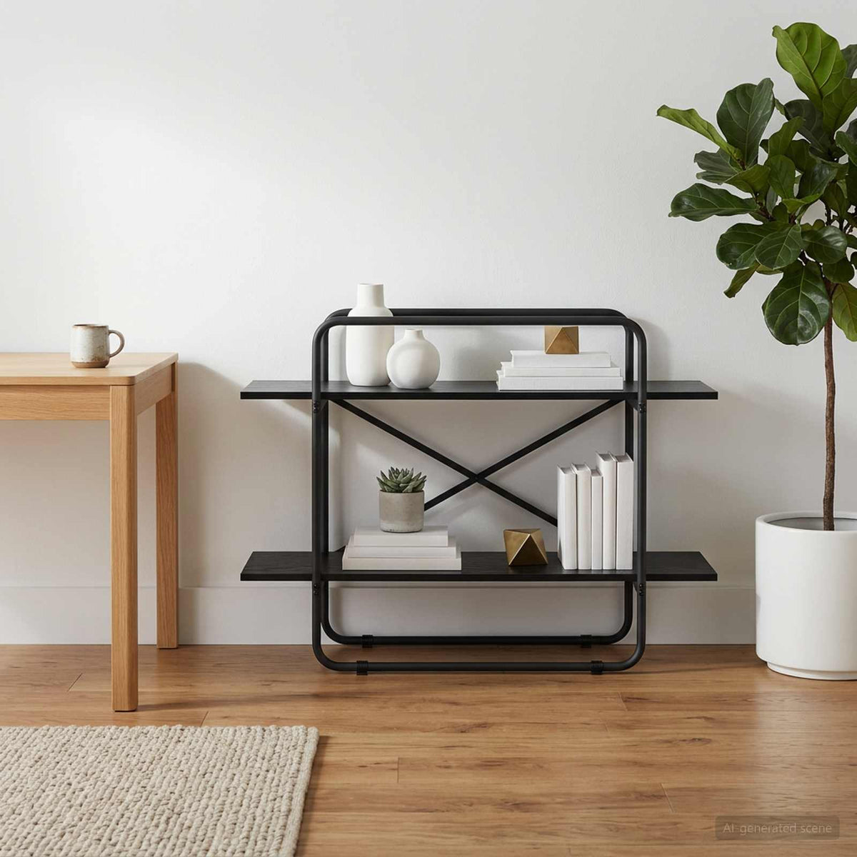 Boekenrek 2-laags 100 x 35 x 70 cm PB Zwart eiken