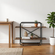 Boekenrek 100x35x70 cm gerookt eiken
