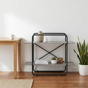 Boekenrek 2-laags 100x35x70 cm grijs Sonoma
