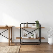 Boekenrek 100x35x70 cm PB eikenhout staal