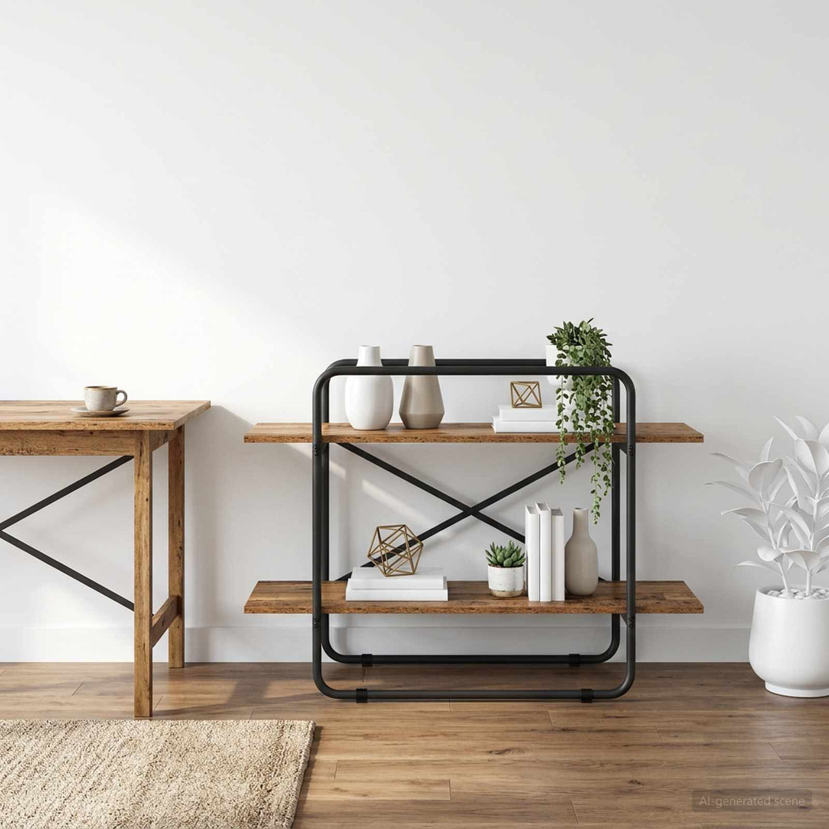 Boekenrek 2-laags 100 x 35 x 70 cm PB Eikenhout