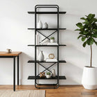 Boekenrek 5-laags 80x35x175,5 cm zwart eiken