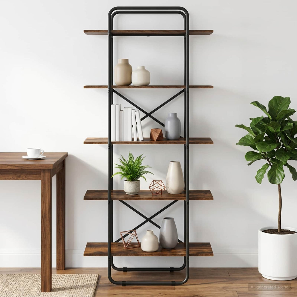 Boekenrek 5-laags 80 x 35 x 175,5 cm PB Gerookt eiken