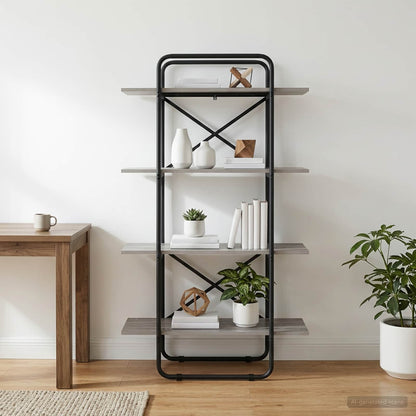 Boekenrek 4-laags 80 x 35 x 140 cm PB Grijs Sonoma