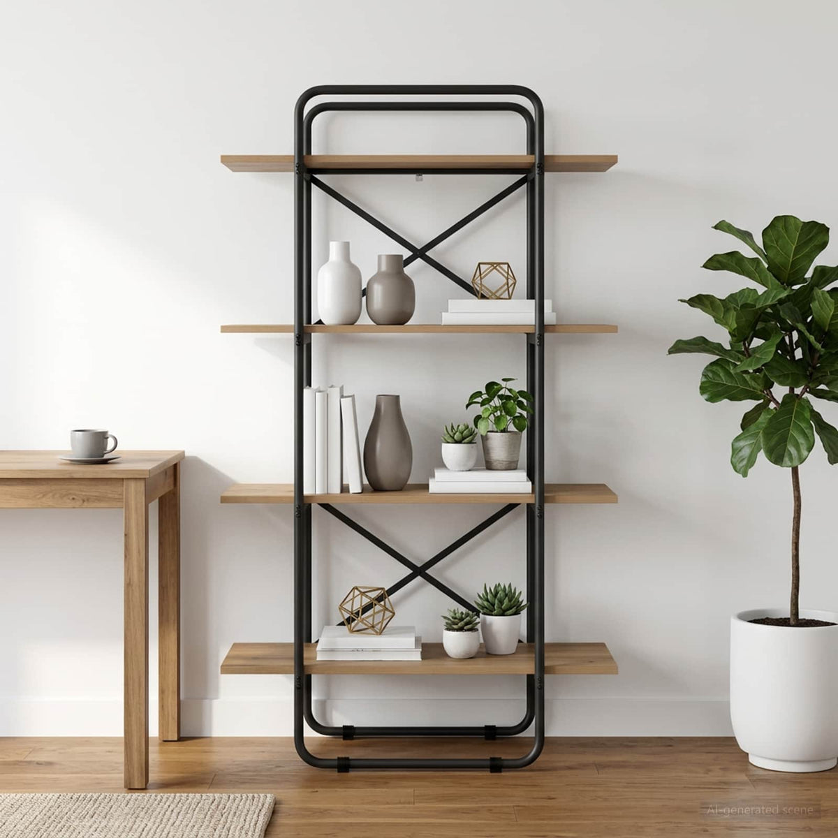 Boekenrek 4-laags 80 x 35 x 140 cm PB Artisanaal eiken