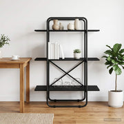 Boekenrek 80x35x105 cm zwart eiken 3-laags