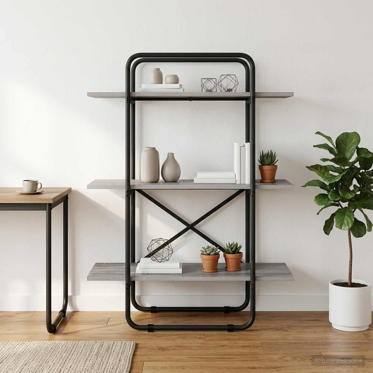 Boekenrek 3-laags 80 x 35 x 105 cm PB Grijs Sonoma