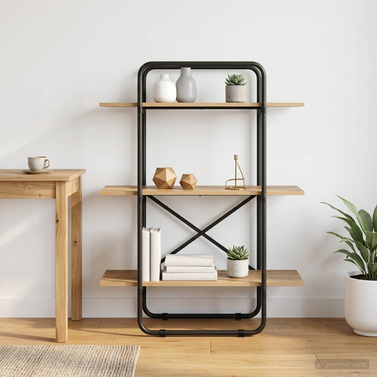 Boekenrek 3-laags 80 x 35 x 105 cm PB Artisanaal eiken