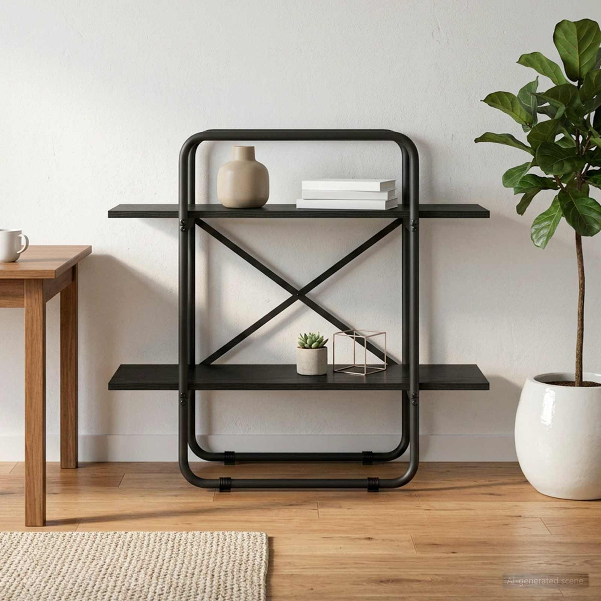 Boekenrek 2-laags 80 x 35 x 70 cm PB Zwart eiken