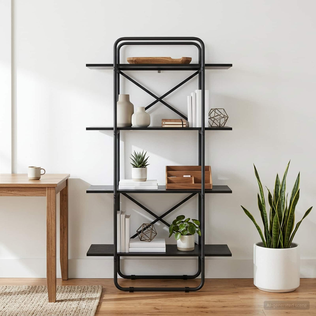 Boekenrek 4-laags 60 x 35 x 140 cm PB Zwart eiken