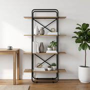 Boekenrek 60x35x140 cm artisanaal eiken