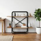 Boekenrek 60x35x70 cm eiken metaal anti-kantel