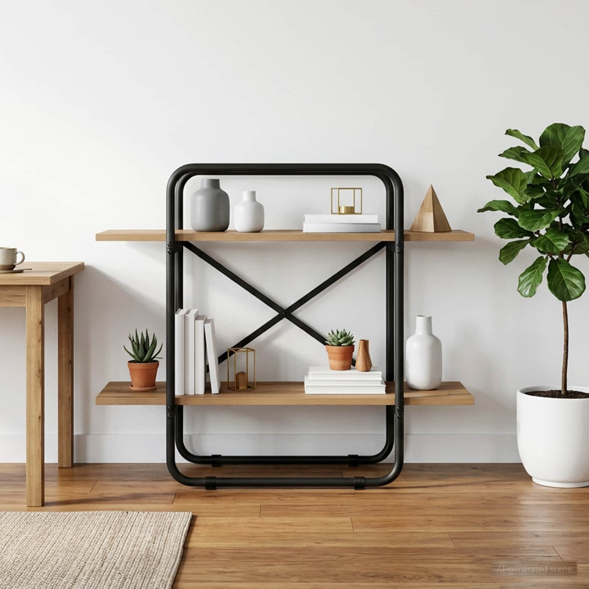 Boekenrek 2-laags 60 x 35 x 70 cm PB Artisanaal eiken