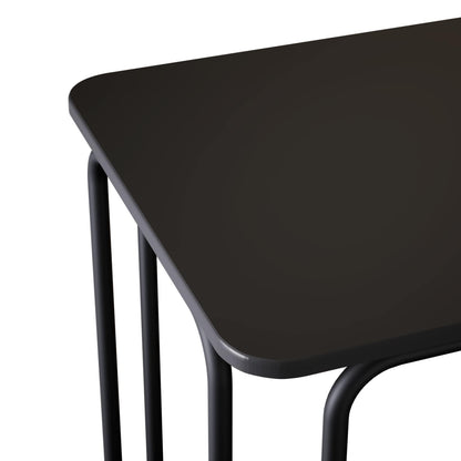 Eettafel 100 x 50 x 75 cm Bewerkt hout Zwart Rechthoekig