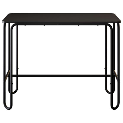 Eettafel 100 x 50 x 75 cm Bewerkt hout Zwart Rechthoekig