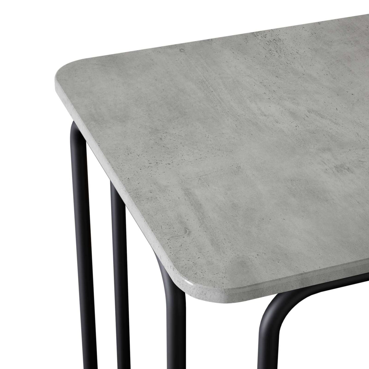 Eettafel 100 x 50 x 75 cm Bewerkt hout Betongrijs Rechthoekig