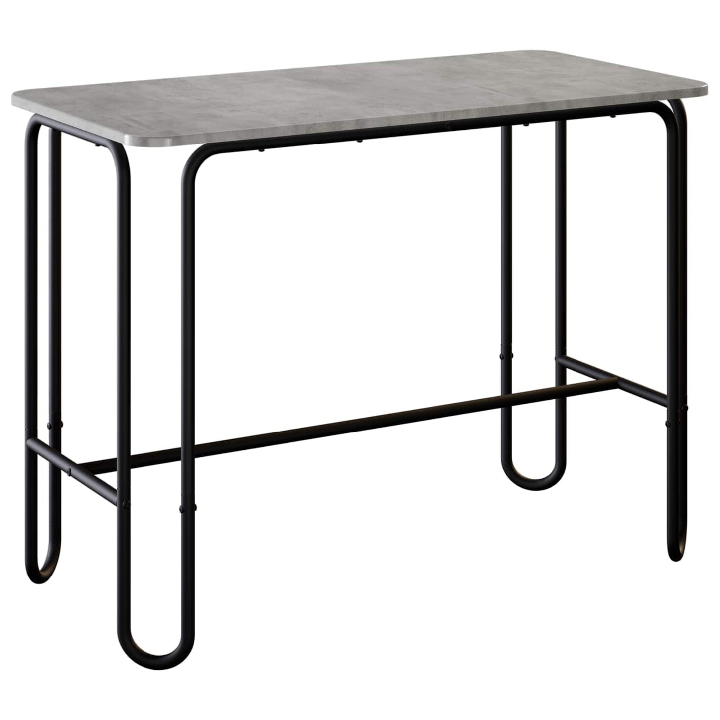 Eettafel 100 x 50 x 75 cm Bewerkt hout Betongrijs Rechthoekig