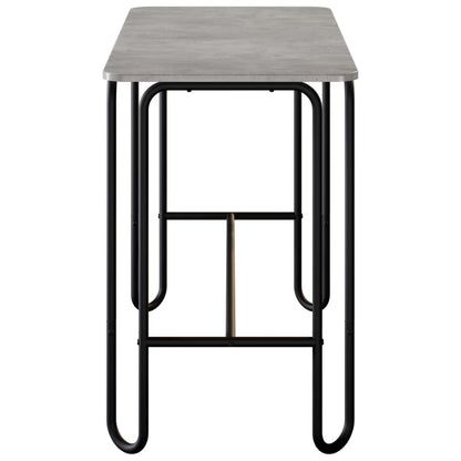 Eettafel 100 x 50 x 75 cm Bewerkt hout Betongrijs Rechthoekig