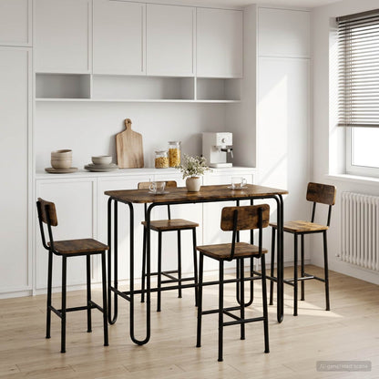 Eettafel 100 x 50 x 75 cm Bewerkt hout Gerookt eiken