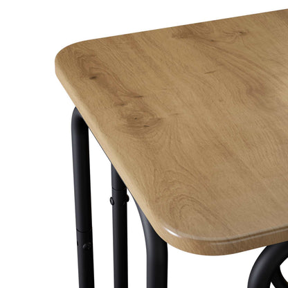 Salontafel Artisanaal eiken 40 x 40 x 45 cm Bewerkt hout