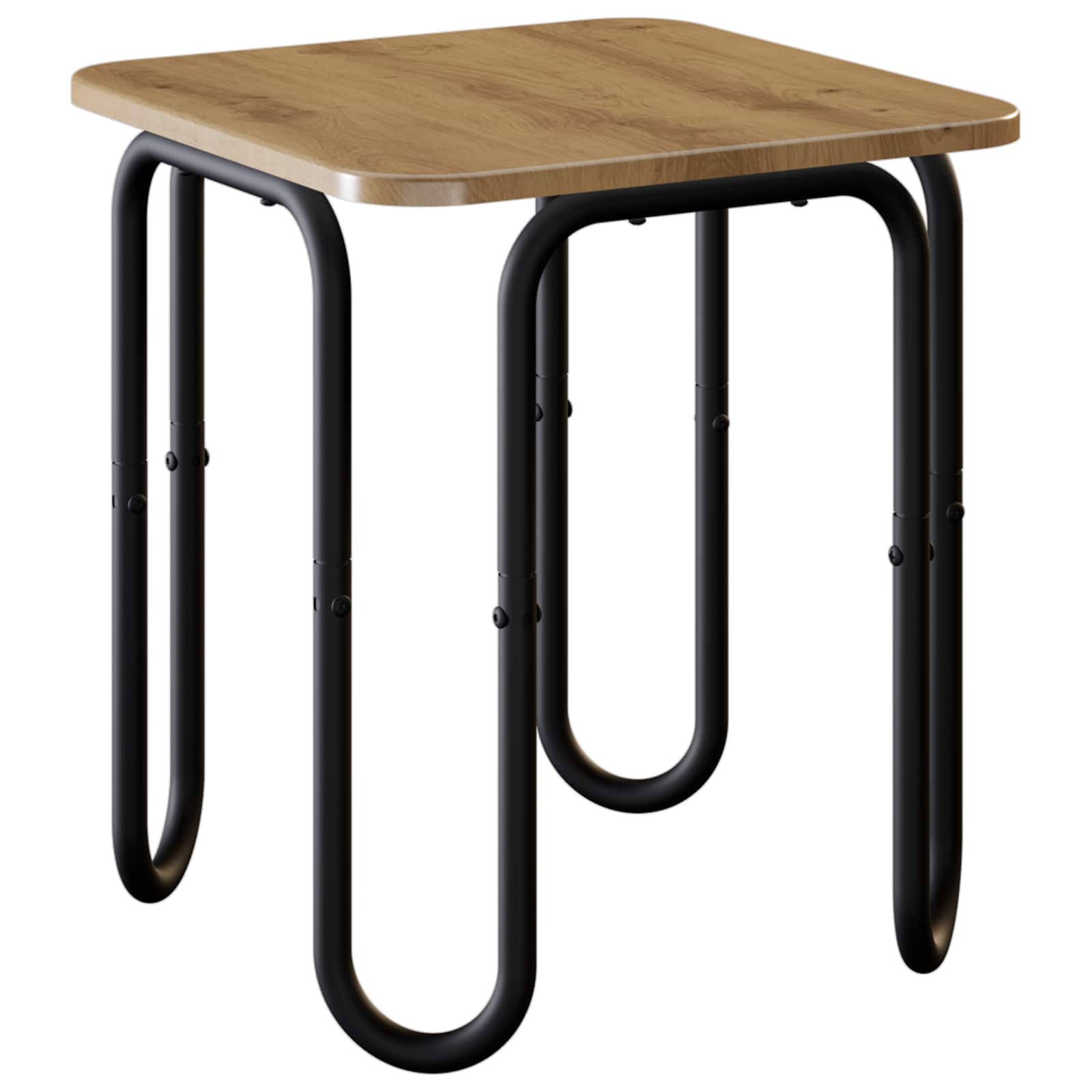 Salontafel Artisanaal eiken 40 x 40 x 45 cm Bewerkt hout